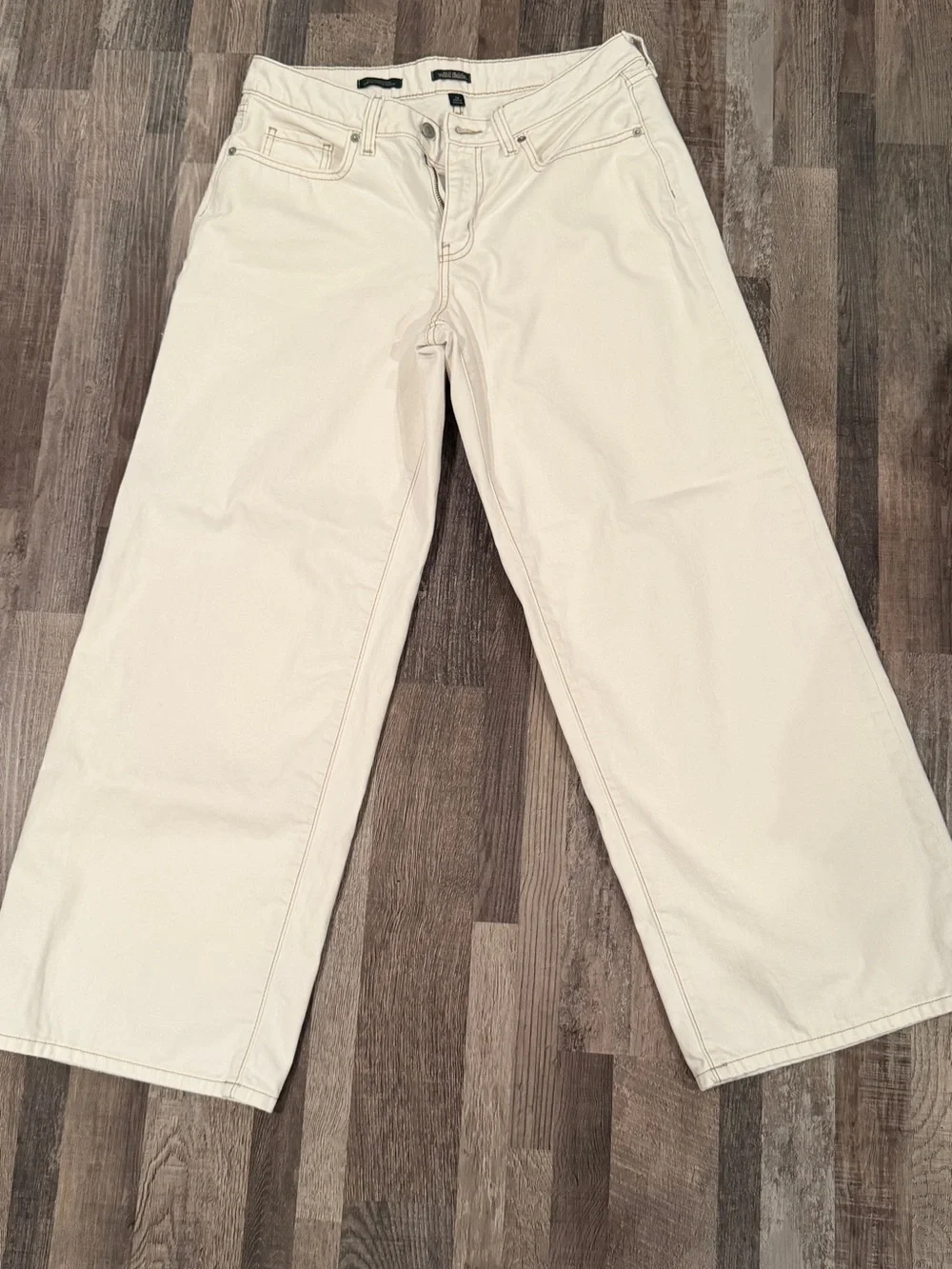 wild fable Men's Cream Wide-Leg Chinos - Picture 1 of 4